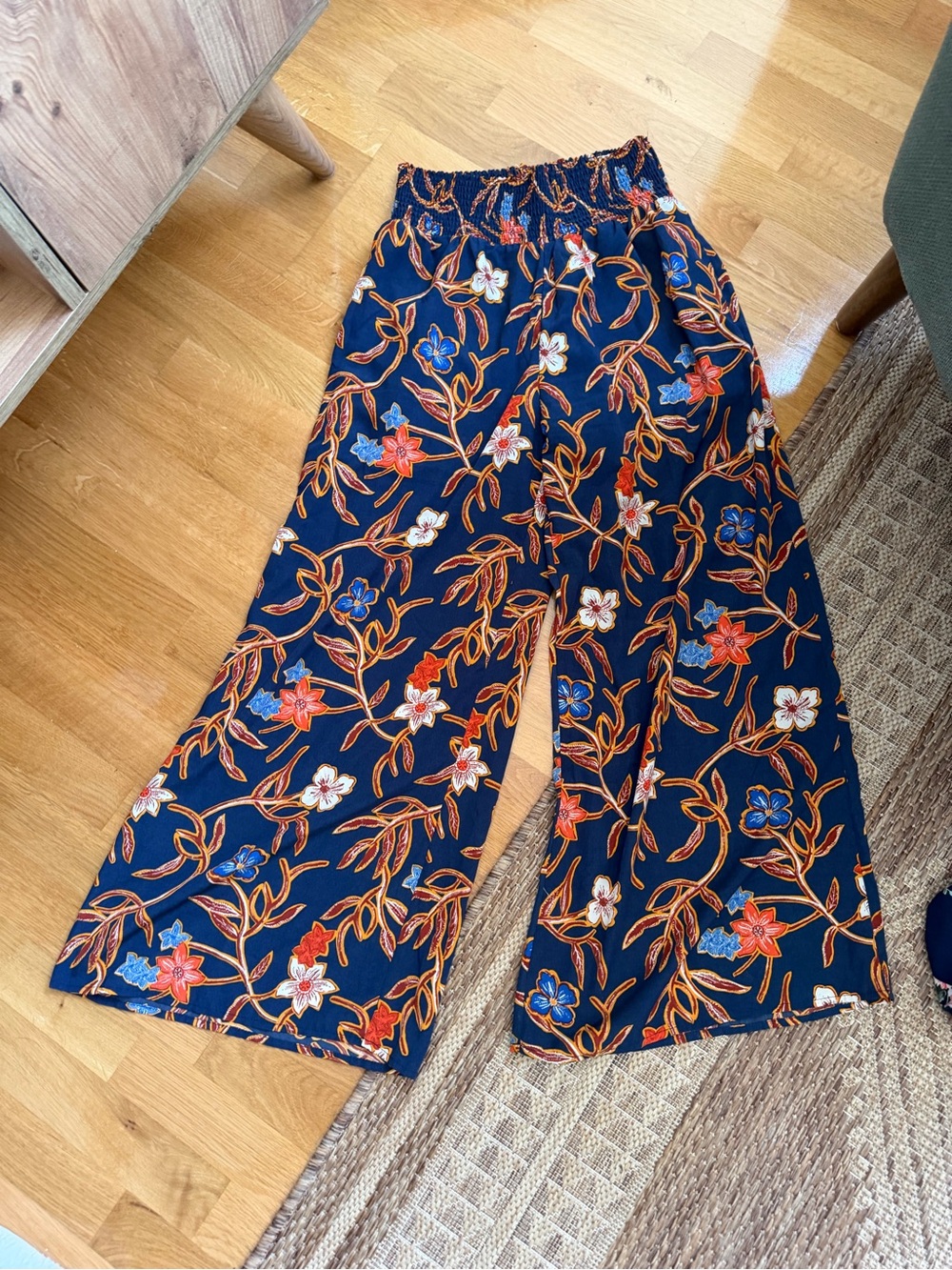 Sienna Sky Navy Wide-Leg Floral Palazzo Pants